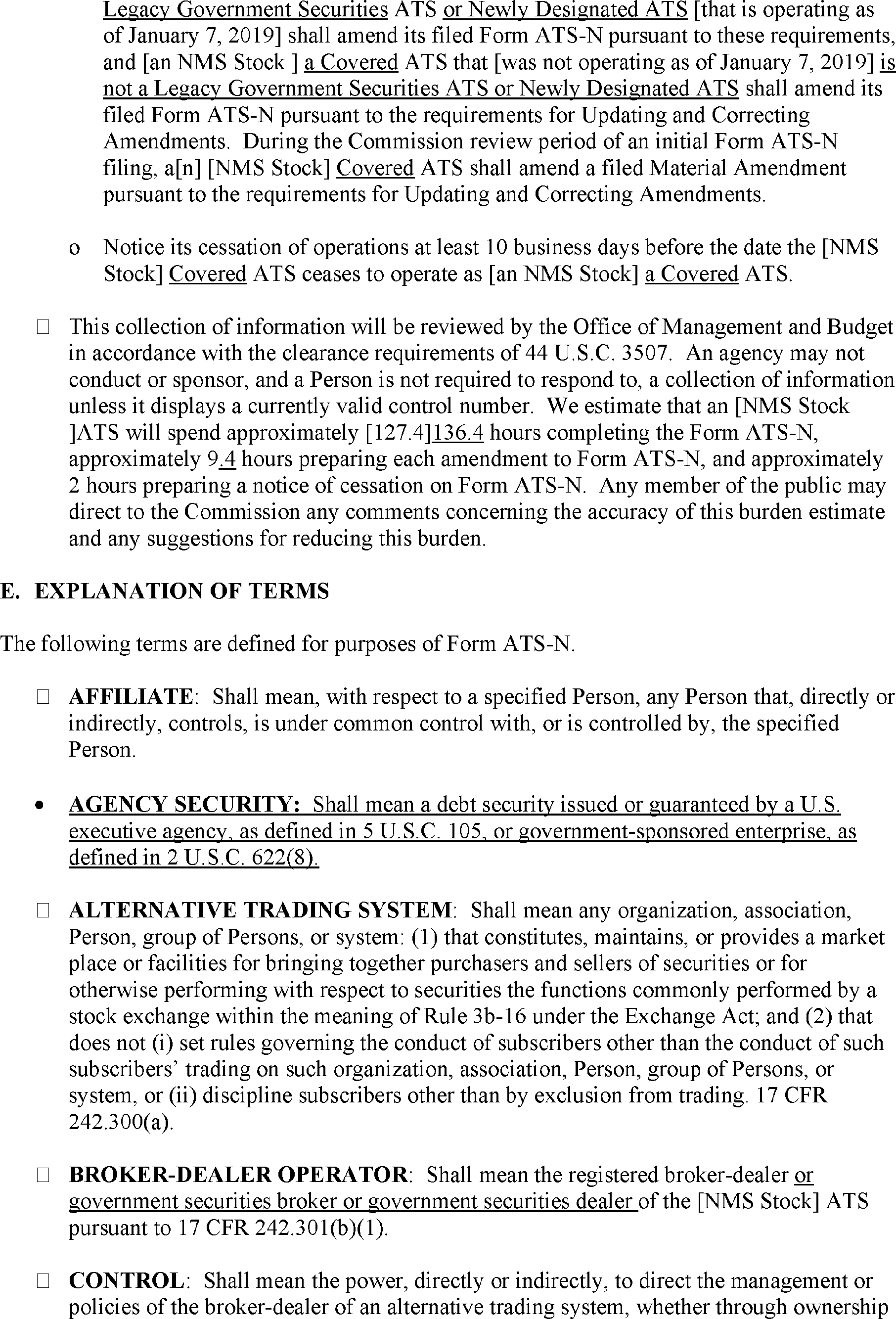 Federal Register Amendments Regarding The Definition Of Exchange And Alternative Trading Systems Atss That Trade U S Treasury And Agency Securities National Market System Nms Stocks And Other Securities